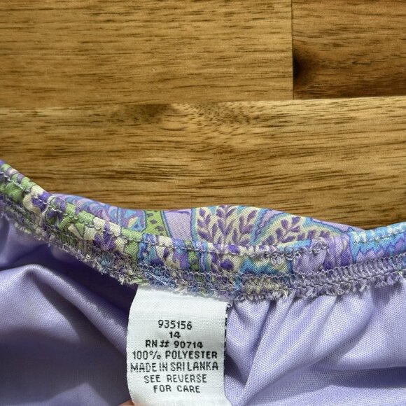 Y2K Ruffle Hem Maxi Skirt Purple Fuschia Pink Sz 14 Floral Paisley Peasant Boho - Picture 8 of 11